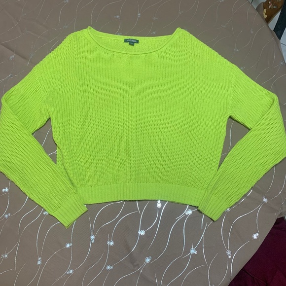 wild fable Sweaters - Neon green shirt Long sleeve Cropped knit sweater